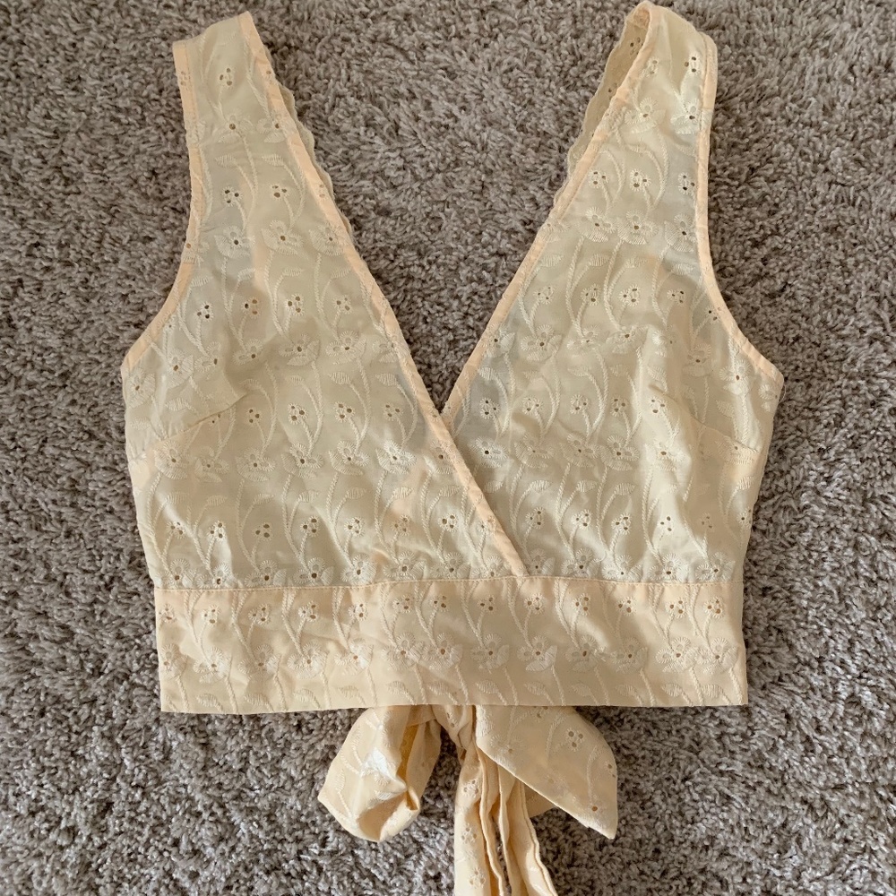 PacSun Cropped Bow Back Tie Shirt